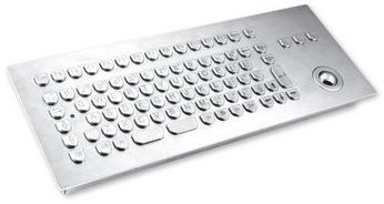 TKV-084-TB25V-MODUL Stainless Steel Keyboard - Industeel - with 25mm SS Trackball