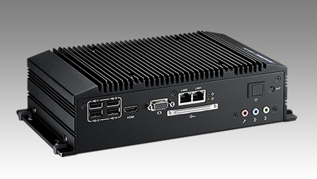 Fanless Small PC with 6 COM, 2 RS232/422/485 on dB9 Type 12V DC