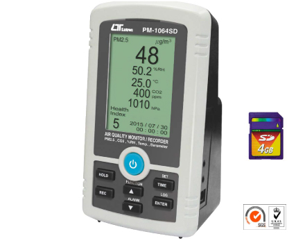 PM-1064SD - Indoor Air Quality Monitor Logger (PM2.5, CO2, Temp & RH)