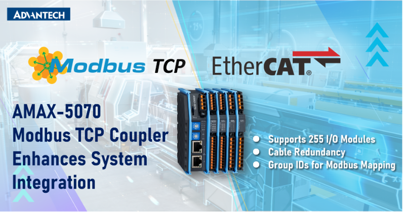 New AMAX-5070 Modbus/TCP Coupler Enhances System Integration