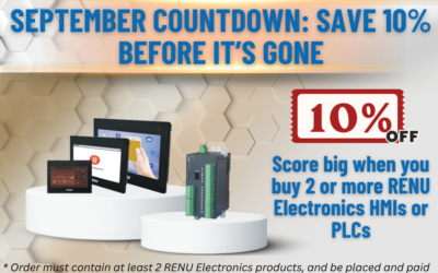 Act Now to Save 10% When You Buy 2 RENU HMIs or PLCs